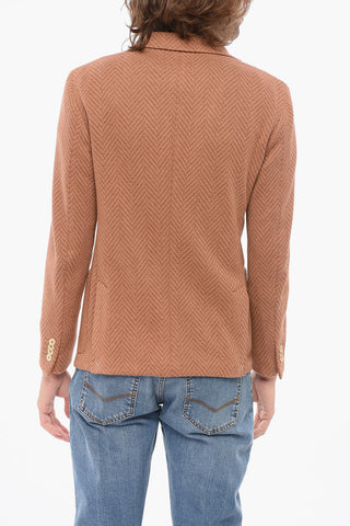 CC COLLECTION Semi-lined Blazer RESET with Herringbone Pattern