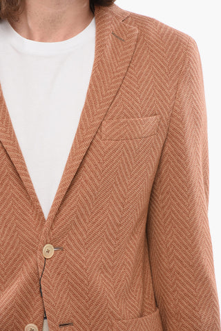 CC COLLECTION Semi-lined Blazer RESET with Herringbone Pattern