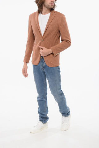 CC COLLECTION Semi-lined Blazer RESET with Herringbone Pattern