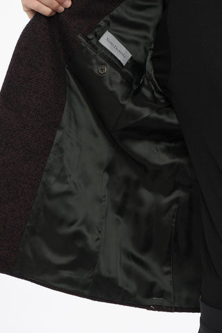 Blazer Aus Wollmischung Mit Flauschigem Glen-Plaid-Muster