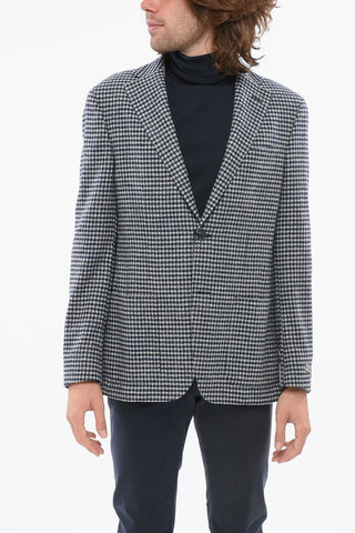 Blazer Motivo a Quadri con Tasche a Toppa