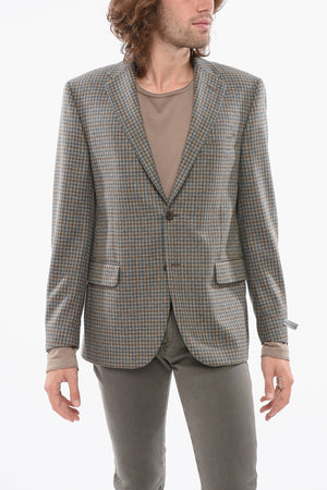 Blazer In Lana Vergine A Quadretti