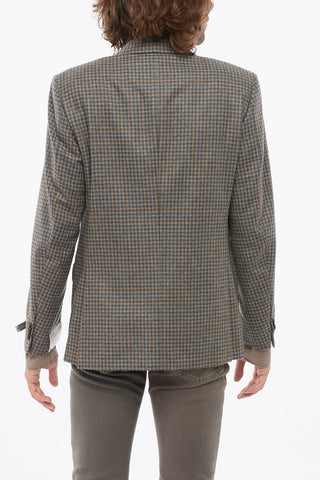 Blazer In Lana Vergine A Quadretti