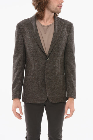 Blazer Semi-foderato Monopetto In Misto Lana