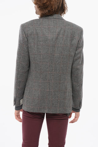 FULL-TIME Checkered Virgin Wool Single Breasted Blazer