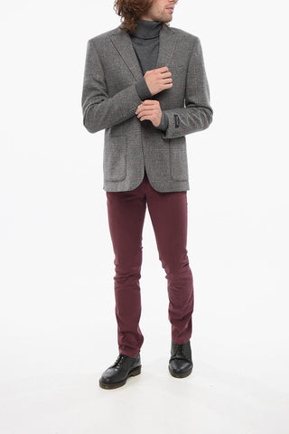 FULL-TIME Checkered Virgin Wool Single Breasted Blazer