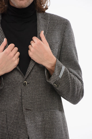 Kariertes Sakko mit aufgesetzten Taschen