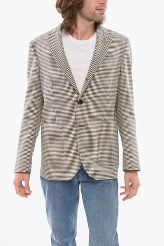 CIRCLE Blazer In Misto Lana A Quadretti Sfoderato