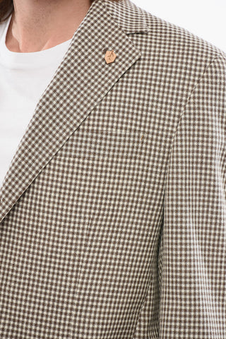 CIRCLE Blazer In Misto Lana A Quadretti Sfoderato