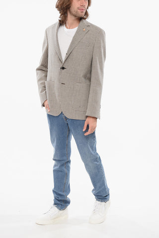 CIRCLE Blazer In Misto Lana A Quadretti Sfoderato