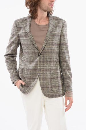 Blazer In Lana Vergine Tartan