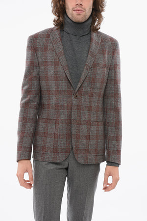 Blazer Motivo Glen Plaid con Taschino a Toppa