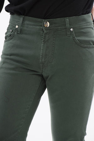 ID Embroidered Jeans with Tone-on-Tone