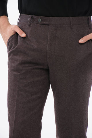 Pantaloni In Misto Lana A Vita Alta Straight-fit