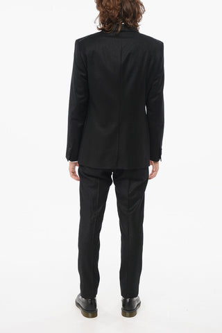 CODE Glittery Double-breasted Suit with Satin Lapel