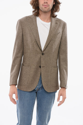 Blazer in Misto Lana con Rever a Lancia