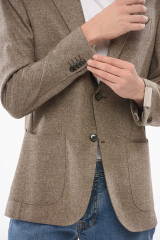 Blazer in Misto Lana con Rever a Lancia