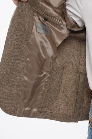Blazer in Misto Lana con Rever a Lancia