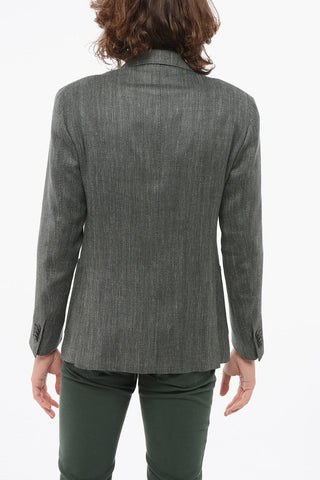 Blazer Motivo Spigato con Rever a Lancia