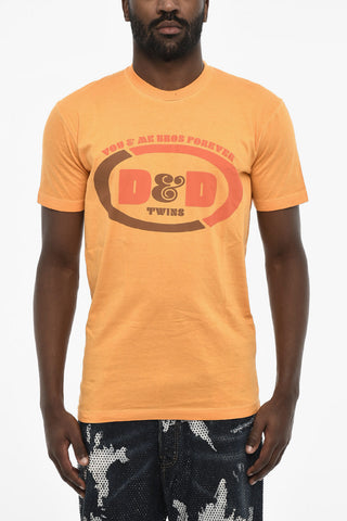 Cotton Crew-neck T-shirt with Frontal Maxi Print