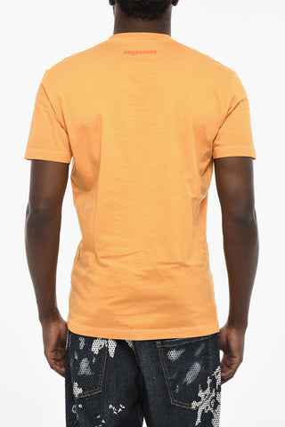 Cotton Crew-neck T-shirt with Frontal Maxi Print