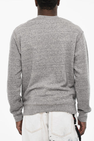 All-Over Rhinestone Crew-neck Sweatshirt