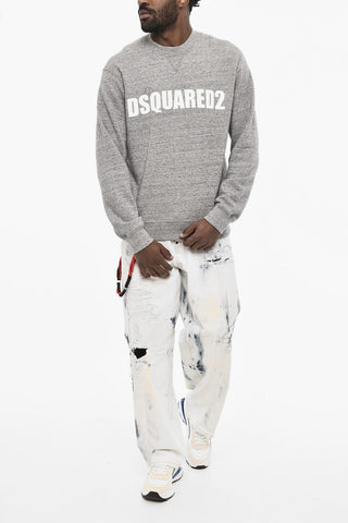 All-Over Rhinestone Crew-neck Sweatshirt