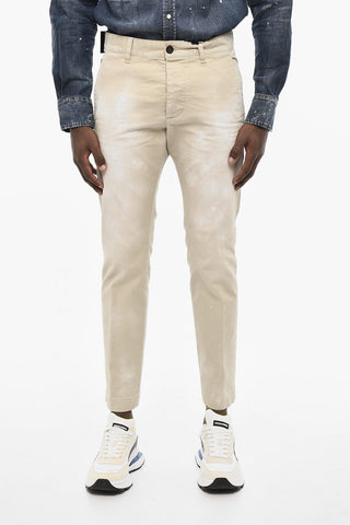 Baumwoll-Twill-Chinohose Mit Bleicheffekt