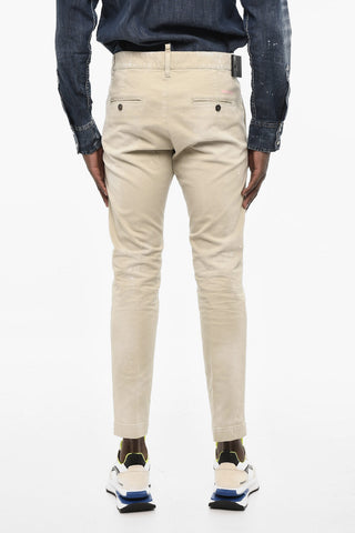 Baumwoll-Twill-Chinohose Mit Bleicheffekt