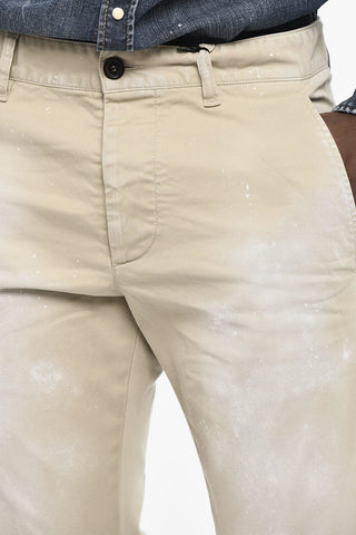 Baumwoll-Twill-Chinohose Mit Bleicheffekt