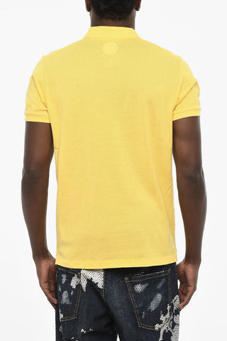 Perforated TENNIS LEAF Polo Shirt with 3 - Buttons