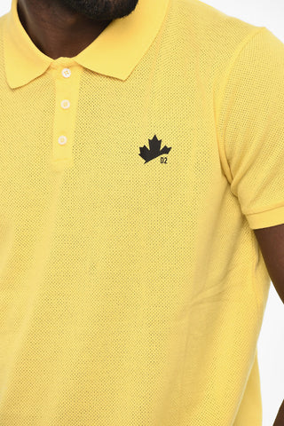 Perforated TENNIS LEAF Polo Shirt with 3 - Buttons