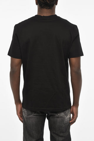 Cotton Crew-neck T-shirt with Tone on Tone Logo