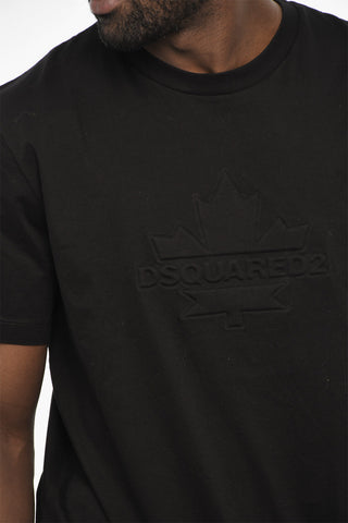 Cotton Crew-neck T-shirt with Tone on Tone Logo