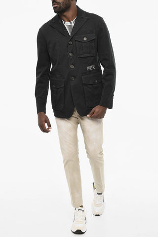 Cotton Twill Blazer with Breast Pocket