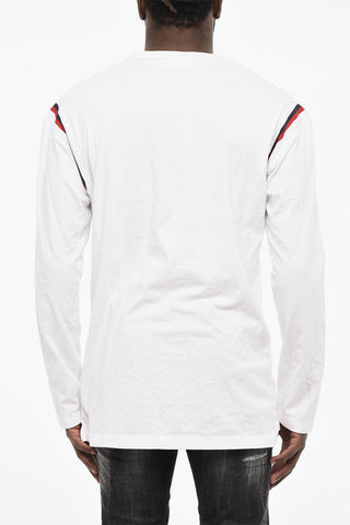 Bedrucktes Langarm-T-Shirt mit Rundhalsausschnitt