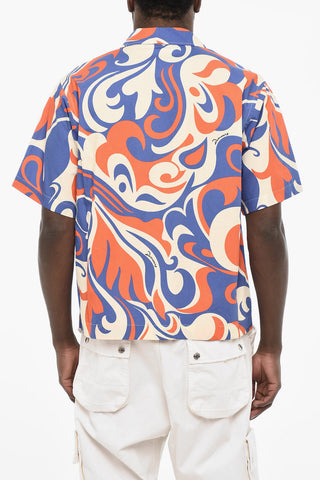 Short-Sleeve Shirt With Tricolor Pattern