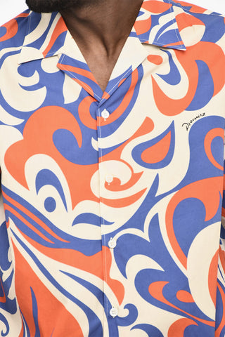 Short-Sleeve Shirt With Tricolor Pattern