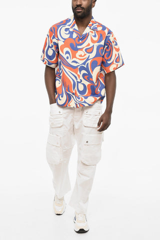 Short-Sleeve Shirt With Tricolor Pattern