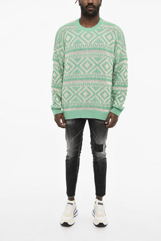 Embroidered Two-Tone Sweater
