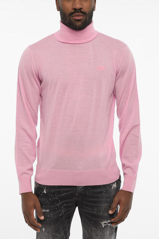 High-Neck Sweater with Tone-on-Tone Monogram