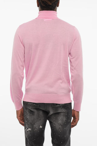 High-Neck Sweater with Tone-on-Tone Monogram