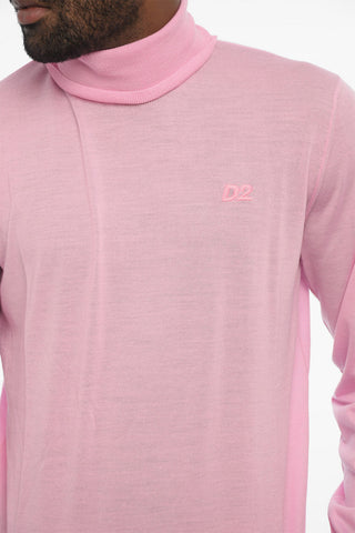 High-Neck Sweater with Tone-on-Tone Monogram
