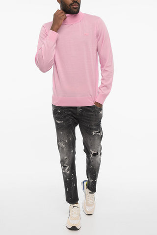 High-Neck Sweater with Tone-on-Tone Monogram