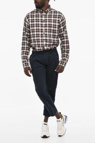 Cotton Stretch Casual Pants with Embroidery