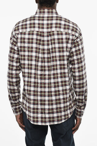 Camicia Button Down in Cotone a Quadri