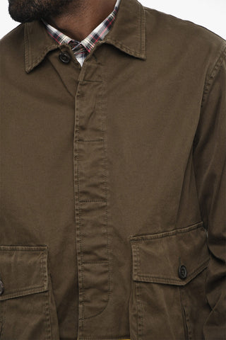 Cotton Blazer with Silk Details and Logo Buttons