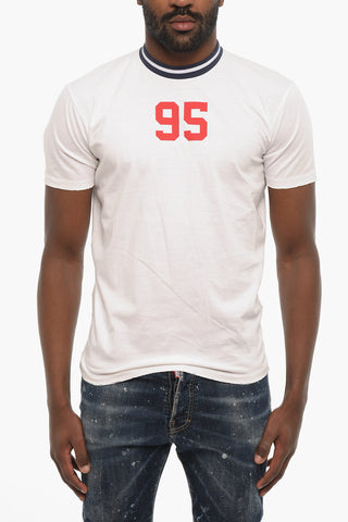 Cotton Crew-neck T-shirt with 95 Print