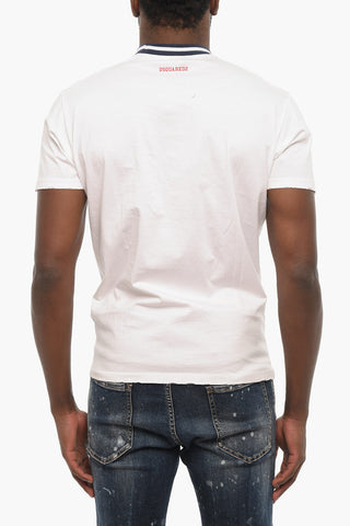 Cotton Crew-neck T-shirt with 95 Print