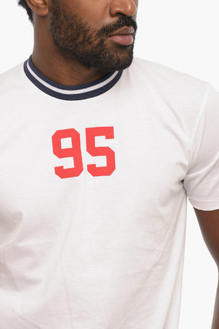 Cotton Crew-neck T-shirt with 95 Print